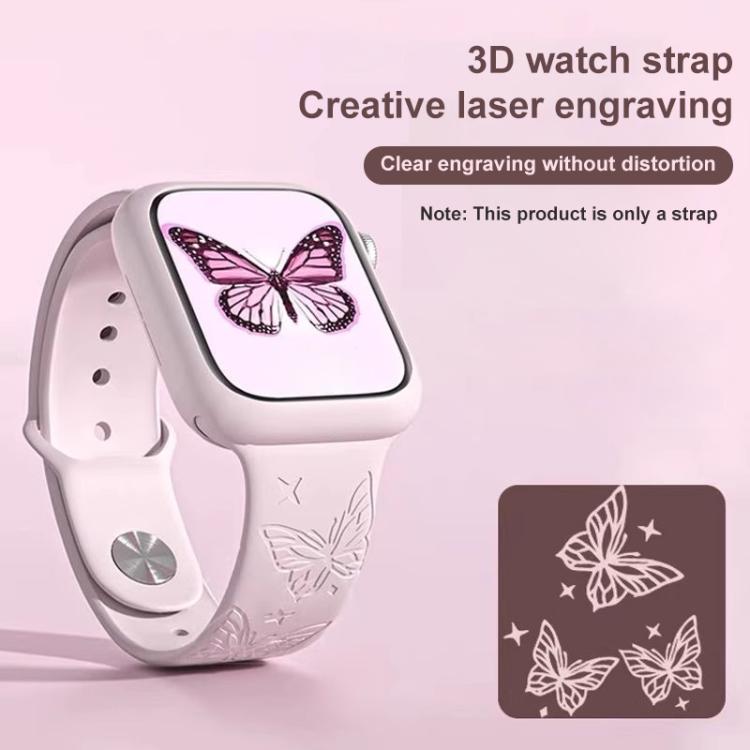 xDfind 3D Laser Engraving Silicone Watch Band, For Apple Watch 42 / 44 / 45 / 46 / 49mm, For Apple Watch 38 / 40 / 41 / S11 42mm