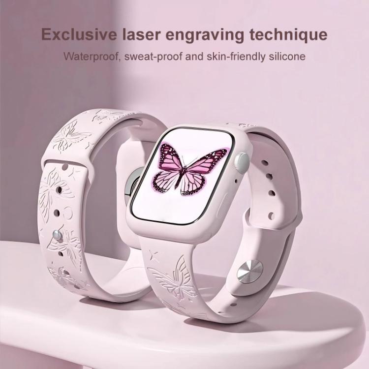 xDfind 3D Laser Engraving Silicone Watch Band, For Apple Watch 42 / 44 / 45 / 46 / 49mm, For Apple Watch 38 / 40 / 41 / S11 42mm