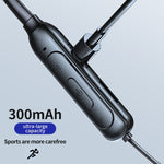 سماعة أذن بلوتوث M60 8D بصوت محيطي 5.1 لاسلكية معلقة على الرقبة تدعم بطاقة TF ووضع MP3