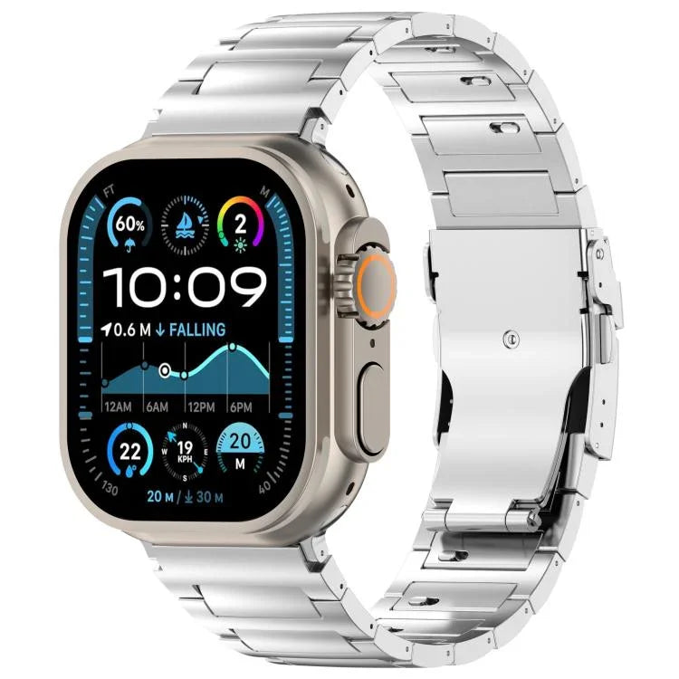 I-shaped Quick-release Safety Clasp Titanium Alloy Watch Band, For Apple Watch 46mm / 49mm / 45mm / 44mm, For Apple Watch 42mm / 41mm / 40mm / 38mm