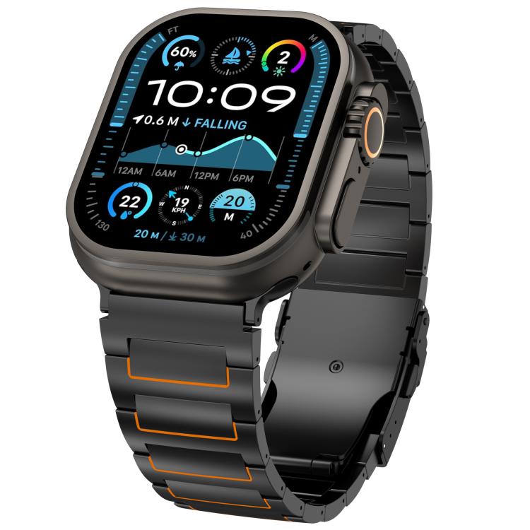 I-shaped Safety Clasp Titanium Alloy Watch Band, For Apple Watch 46mm / 49mm / 45mm / 44mm, For Apple Watch 42mm / 41mm / 40mm / 38mm