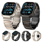 I-shaped Safety Clasp Titanium Alloy Watch Band, For Apple Watch 46mm / 49mm / 45mm / 44mm, For Apple Watch 42mm / 41mm / 40mm / 38mm