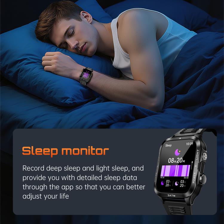 KT89 1.96 inch Square Screen Bluetooth Sports Smart Watch