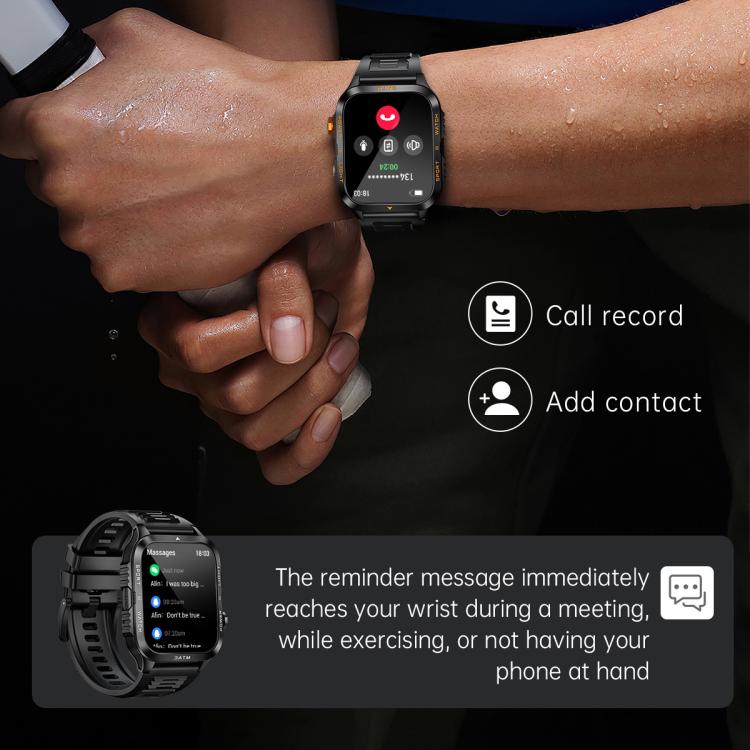 KT89 1.96 inch Square Screen Bluetooth Sports Smart Watch