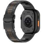 Three-bead Safety Clasp Titanium Alloy Watch Band, For Apple Watch 46mm / 49mm / 45mm / 44mm, For Apple Watch 42mm / 41mm / 40mm / 38mm