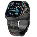 Three-bead Safety Clasp Titanium Alloy Watch Band, For Apple Watch 46mm / 49mm / 45mm / 44mm, For Apple Watch 42mm / 41mm / 40mm / 38mm