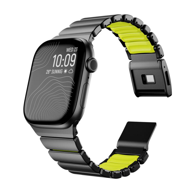 Magnetic Norman Buckle Integrated One-bead Stainless Steel Watch Band, For Apple Watch 46mm / 49mm / 45mm / 44mm