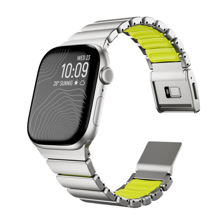 Magnetic Norman Buckle Integrated One-bead Stainless Steel Watch Band, For Apple Watch 46mm / 49mm / 45mm / 44mm