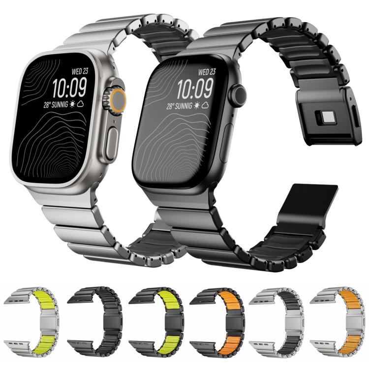 Magnetic Norman Buckle Integrated One-bead Stainless Steel Watch Band, For Apple Watch 46mm / 49mm / 45mm / 44mm