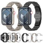 Slim Waist Three-bead Butterfly Buckle Titanium Alloy Watch Band, For Apple Watch 46mm / 49mm / 45mm / 44mm, For Apple Watch 42mm / 41mm / 40mm / 38mm