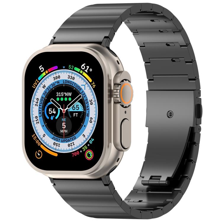 One-bead Quick-release Flat Buckle Titanium Alloy Watch Band, For Apple Watch 46mm / 49mm / 45mm / 44mm, For Apple Watch 42mm / 41mm / 40mm / 38mm