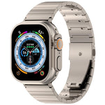 One-bead Quick-release Flat Buckle Titanium Alloy Watch Band, For Apple Watch 46mm / 49mm / 45mm / 44mm, For Apple Watch 42mm / 41mm / 40mm / 38mm