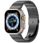 One-bead Quick-release Flat Buckle Titanium Alloy Watch Band, For Apple Watch 46mm / 49mm / 45mm / 44mm, For Apple Watch 42mm / 41mm / 40mm / 38mm