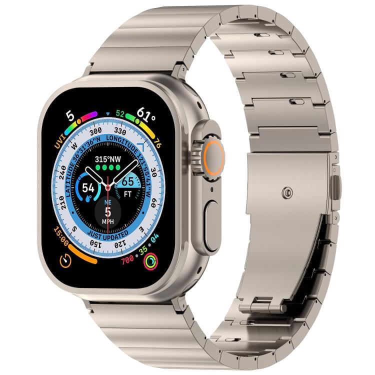 One-bead Quick-release Flat Buckle Titanium Alloy Watch Band, For Apple Watch 46mm / 49mm / 45mm / 44mm, For Apple Watch 42mm / 41mm / 40mm / 38mm