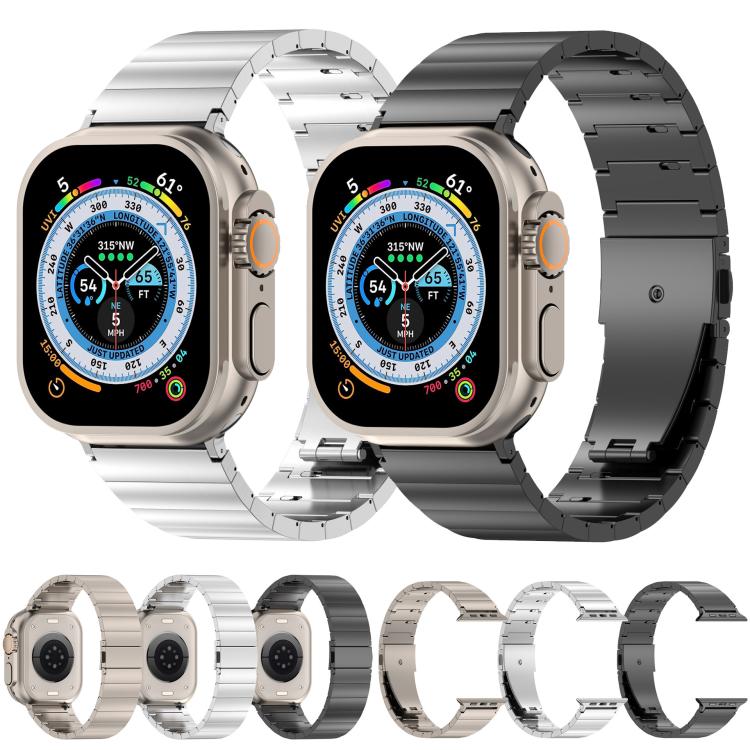 One-bead Quick-release Flat Buckle Titanium Alloy Watch Band, For Apple Watch 46mm / 49mm / 45mm / 44mm, For Apple Watch 42mm / 41mm / 40mm / 38mm