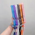 Transparent Matte TPU Hybrid PC 3-in-1 MagSafe Phone Case with Wrist Strap, For iPhone 15 Pro Max, For iPhone 15 Pro, For iPhone 15 Plus, For iPhone 15, For iPhone 14 Plus, For iPhone 14, For iPhone 14 Pro, For iPhone 14 Pro Max