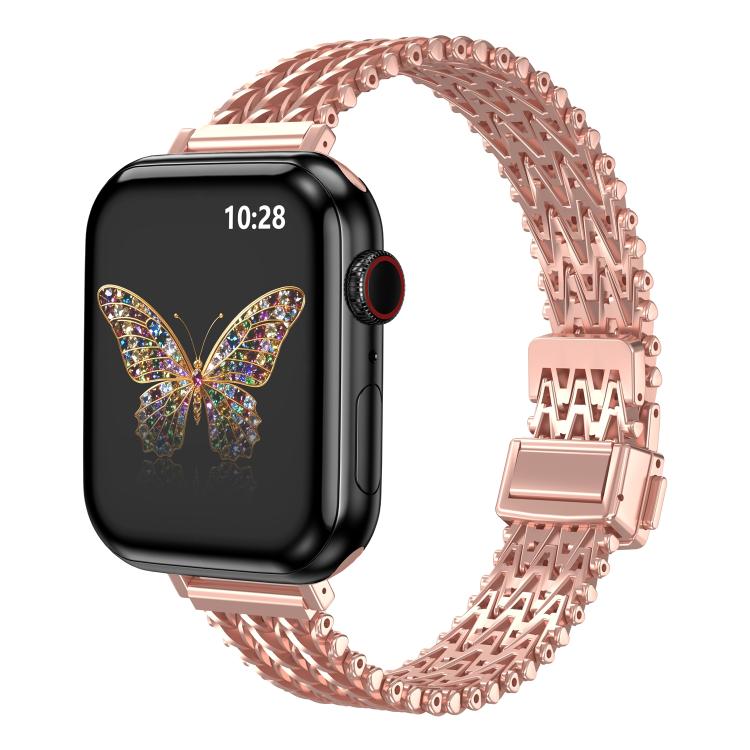 Slim Magnetic Snap Clasp Steel Mesh Metal Watch Band, For Apple Watch 46mm / 49mm / 45mm / 44mm, For Apple Watch 42mm / 41mm / 40mm / 38mm