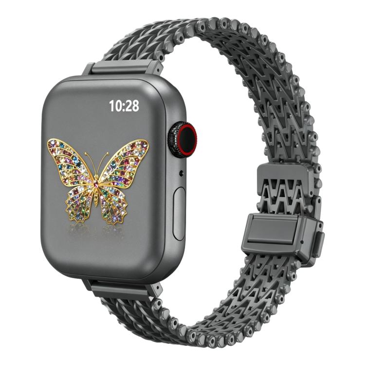 Slim Magnetic Snap Clasp Steel Mesh Metal Watch Band, For Apple Watch 46mm / 49mm / 45mm / 44mm, For Apple Watch 42mm / 41mm / 40mm / 38mm