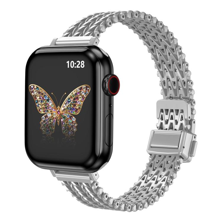 Slim Magnetic Snap Clasp Steel Mesh Metal Watch Band, For Apple Watch 46mm / 49mm / 45mm / 44mm, For Apple Watch 42mm / 41mm / 40mm / 38mm