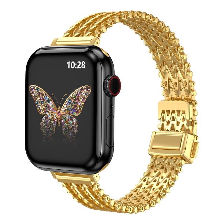 Slim Magnetic Snap Clasp Steel Mesh Metal Watch Band, For Apple Watch 46mm / 49mm / 45mm / 44mm, For Apple Watch 42mm / 41mm / 40mm / 38mm