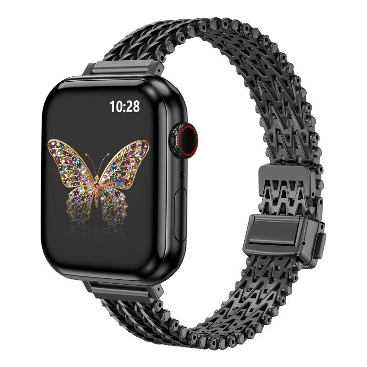 Slim Magnetic Snap Clasp Steel Mesh Metal Watch Band, For Apple Watch 46mm / 49mm / 45mm / 44mm, For Apple Watch 42mm / 41mm / 40mm / 38mm