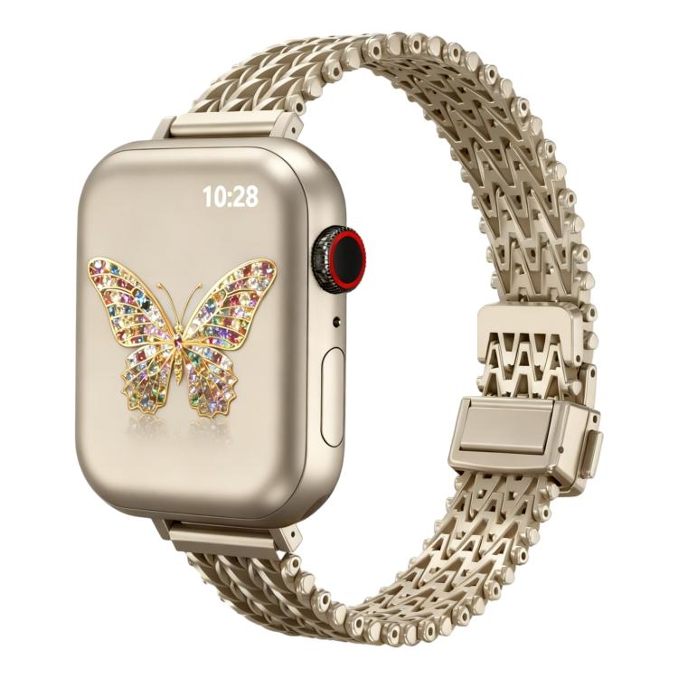 Slim Magnetic Snap Clasp Steel Mesh Metal Watch Band, For Apple Watch 46mm / 49mm / 45mm / 44mm, For Apple Watch 42mm / 41mm / 40mm / 38mm