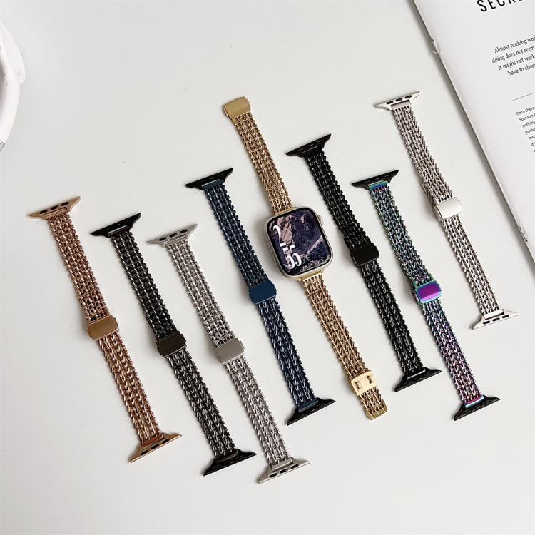Slim Magnetic Snap Clasp Steel Mesh Metal Watch Band, For Apple Watch 46mm / 49mm / 45mm / 44mm, For Apple Watch 42mm / 41mm / 40mm / 38mm