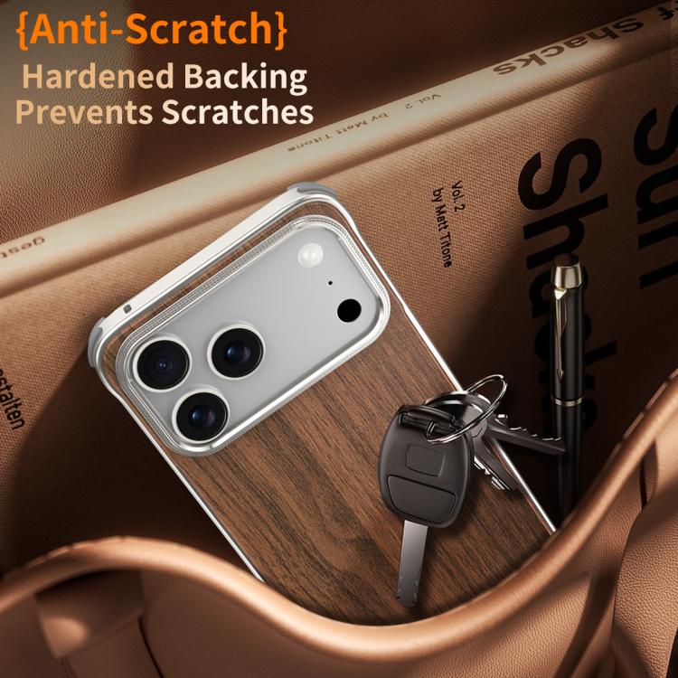 J TRIBE Metal Frameless Wood Texture MagSafe Phone Case, For iPhone 17 Pro Max, For iPhone 17 Pro, For iPhone 17, For iPhone Air, For iPhone 16 Pro Max, For iPhone 16 Pro, For iPhone 15 Pro Max, For iPhone 15 Pro