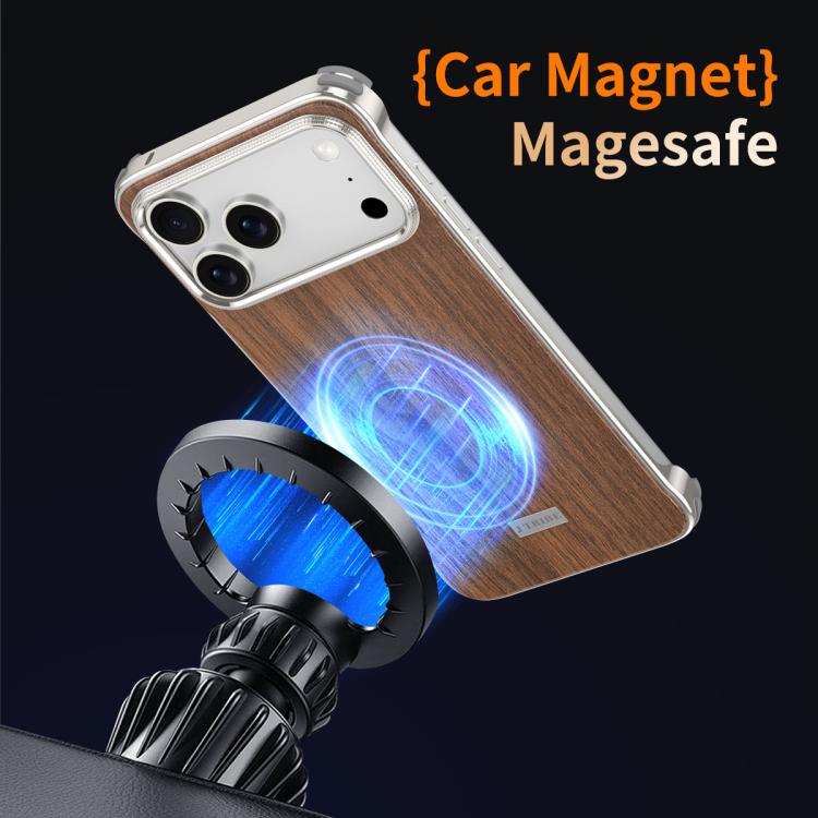 J TRIBE Metal Frameless Wood Texture MagSafe Phone Case, For iPhone 17 Pro Max, For iPhone 17 Pro, For iPhone 17, For iPhone Air, For iPhone 16 Pro Max, For iPhone 16 Pro, For iPhone 15 Pro Max, For iPhone 15 Pro