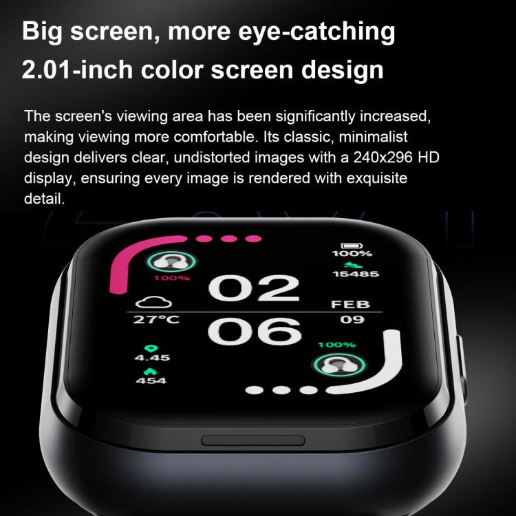 D12 2.01 inch TFT Screen Smart Bluetooth Watch & Headphone 2 in 1 Support Wireless Calling