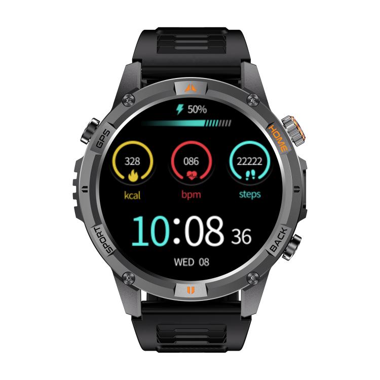 YK15 1.46 inch Round Screen Bluetooth Call GPS Sports Smart Watch