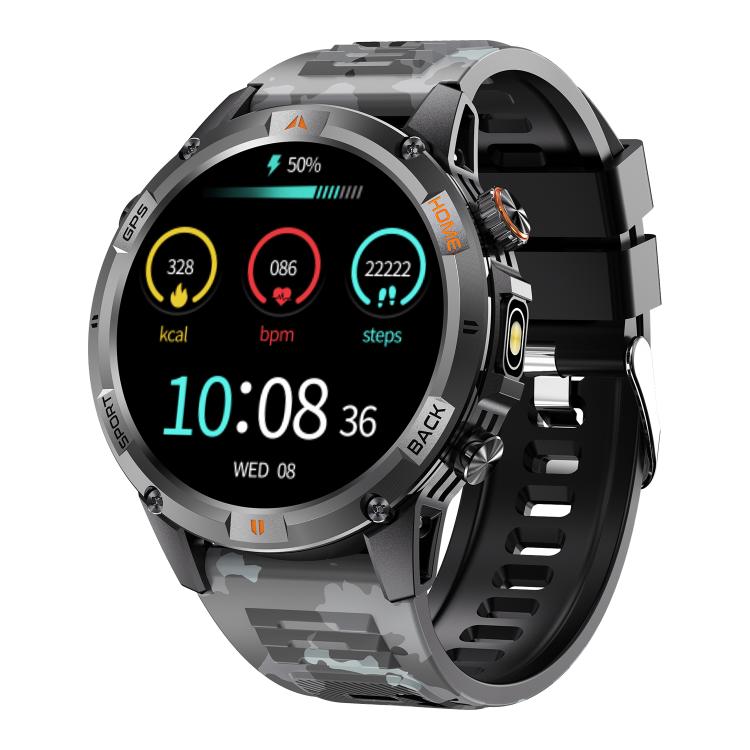 YK15 1.46 inch Round Screen Bluetooth Call GPS Sports Smart Watch