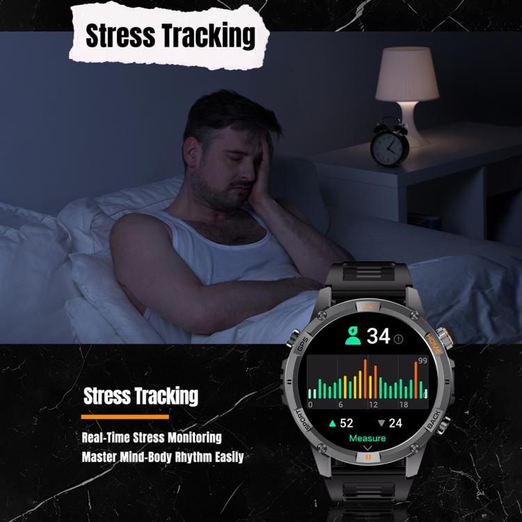 YK15 1.46 inch Round Screen Bluetooth Call GPS Sports Smart Watch