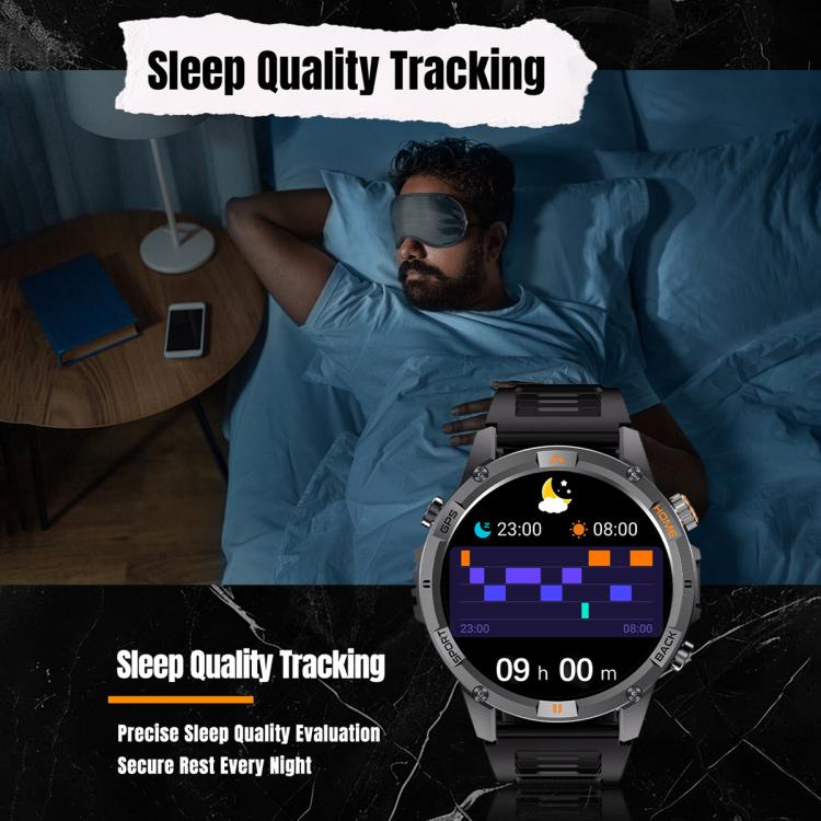 YK15 1.46 inch Round Screen Bluetooth Call GPS Sports Smart Watch