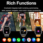 YK12 2.0 inch Screen Outdoor Sports Smart Watch IP68 Waterproof Built-in Flashlight