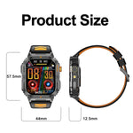 YK12 2.0 inch Screen Outdoor Sports Smart Watch IP68 Waterproof Built-in Flashlight