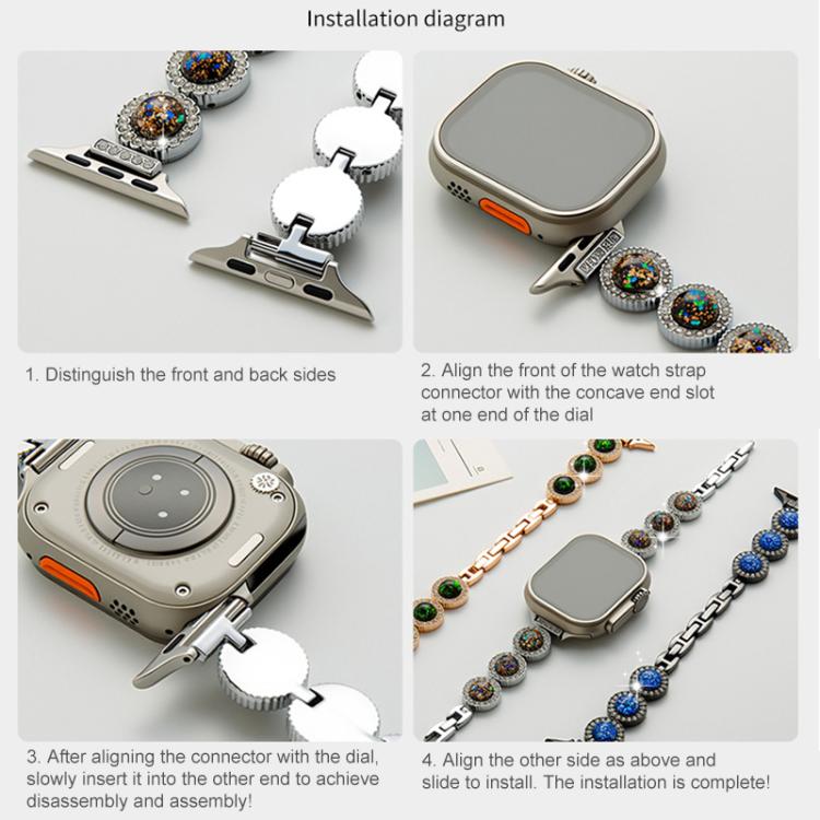 xDfind Sparkling Diamond Jewelry Metal Watch Band, For Apple Watch 42 / 44 / 45 / 46 / 49mm, For Apple Watch 38 / 40 / 41 / S11 42mm