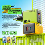 شاحن GaN WK WP-U45 Keylour 65 واط Type-Cx2، قابس الاتحاد الأوروبي، قابس المملكة المتحدة
