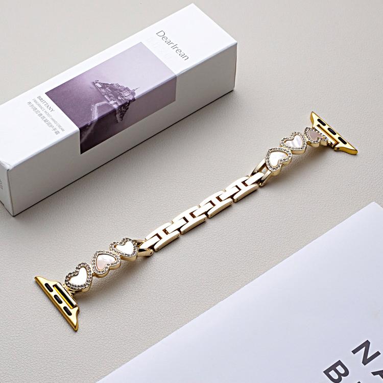 xDfind Heart-shaped Shell Metal Watch Band, For Apple Watch 42 / 44 / 45 / 46 / 49mm, For Apple Watch 38 / 40 / 41 / S11 42mm