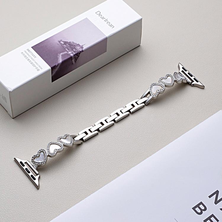 xDfind Heart-shaped Shell Metal Watch Band, For Apple Watch 42 / 44 / 45 / 46 / 49mm, For Apple Watch 38 / 40 / 41 / S11 42mm
