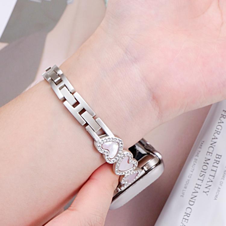 xDfind Heart-shaped Shell Metal Watch Band, For Apple Watch 42 / 44 / 45 / 46 / 49mm, For Apple Watch 38 / 40 / 41 / S11 42mm