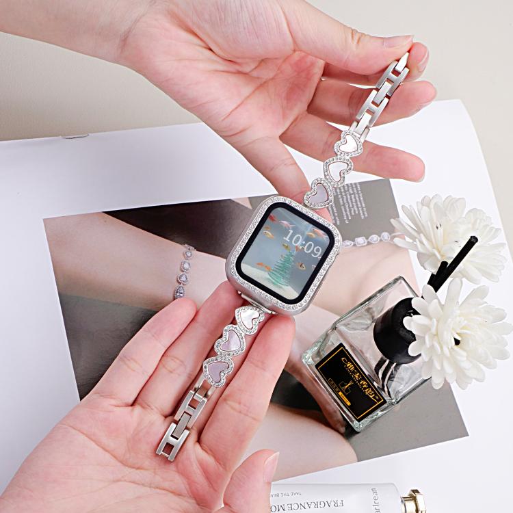 xDfind Heart-shaped Shell Metal Watch Band, For Apple Watch 42 / 44 / 45 / 46 / 49mm, For Apple Watch 38 / 40 / 41 / S11 42mm