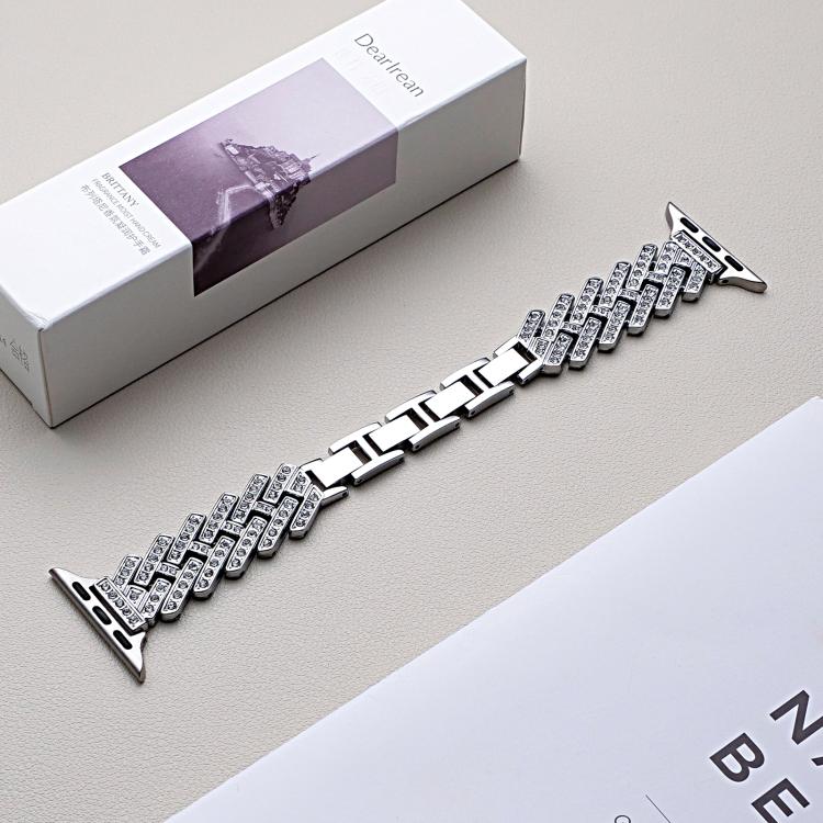 xDfind Drilled Twill H-shaped Metal Watch Band, For Apple Watch 42 / 44 / 45 / 46 / 49mm, For Apple Watch 38 / 40 / 41 / S11 42mm
