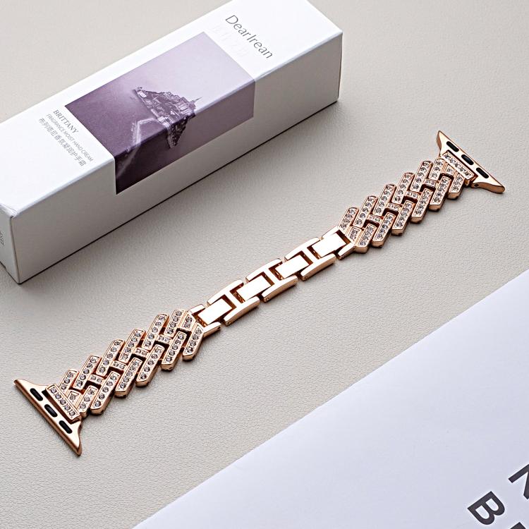 xDfind Drilled Twill H-shaped Metal Watch Band, For Apple Watch 42 / 44 / 45 / 46 / 49mm, For Apple Watch 38 / 40 / 41 / S11 42mm
