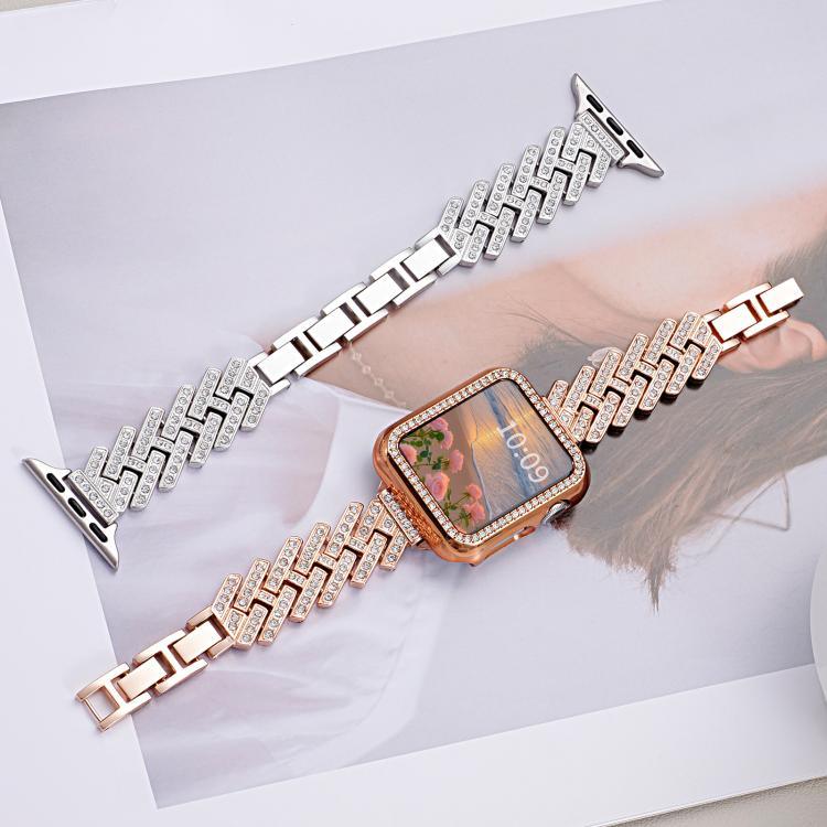 xDfind Drilled Twill H-shaped Metal Watch Band, For Apple Watch 42 / 44 / 45 / 46 / 49mm, For Apple Watch 38 / 40 / 41 / S11 42mm