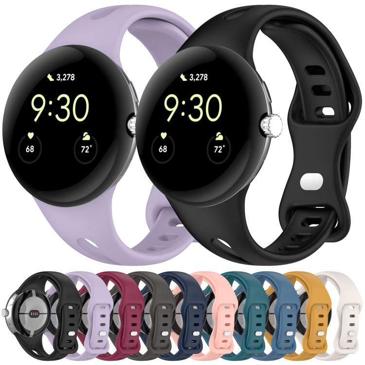 xDfind Silikon-Uhrenarmband mit schmalem Taillenverschluss und Schmetterlingsschnalle, passend für Google Pixel Watch 4 / 3 / 2 / 1 (41 mm)