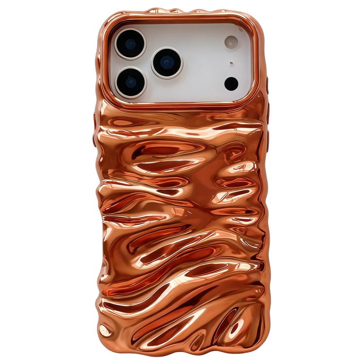 غطاء هاتف من TPU بتغطية كاملة وطلاء كهربائي بنسيج كريمي، لهواتف iPhone 17 وiPhone 16 Pro Max