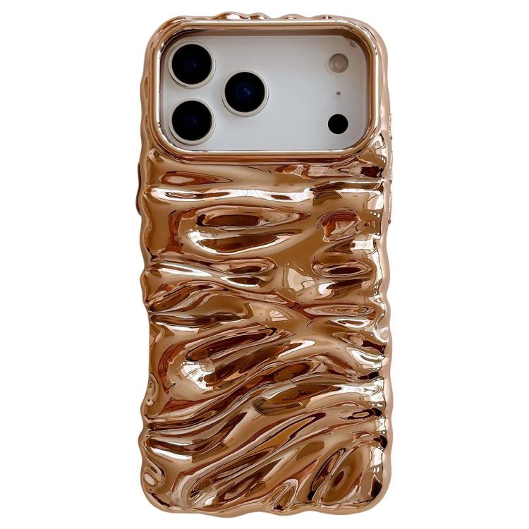 غطاء هاتف من TPU بتغطية كاملة وطلاء كهربائي بنسيج كريمي، لهواتف iPhone 17 وiPhone 16 Pro Max
