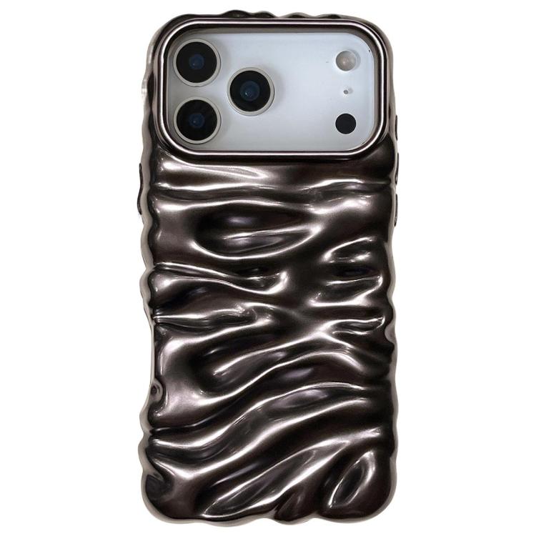 غطاء هاتف من TPU بتغطية كاملة وطلاء كهربائي بنسيج كريمي، لهواتف iPhone 17 وiPhone 16 Pro Max