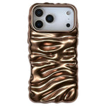 غطاء هاتف من TPU بتغطية كاملة وطلاء كهربائي بنسيج كريمي، لهواتف iPhone 17 وiPhone 16 Pro Max